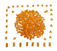 4 Shapes Mixed Glass Mosaic Tiles,Square+Diamond+Triangle+Rectangle 220 PCS Stained Glass Mosaic Pieces for Handmade Art Crafts and Home Decoration (Orange)