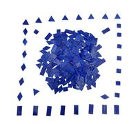 4 Shapes Mixed Glass Mosaic Tiles,Square+Diamond+Triangle+Rectangle 220 PCS Stained Glass Mosaic Pieces for Handmade Art Crafts and Home Decoration (Deep Blue)