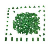 4 Shapes Mixed Glass Mosaic Tiles,Square+Diamond+Triangle+Rectangle 220 PCS Stained Glass Mosaic Pieces for Handmade Art Crafts and Home Decoration (Emerald Green)