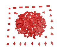 4 Shapes Mixed Glass Mosaic Tiles,Square+Diamond+Triangle+Rectangle 220 PCS Stained Glass Mosaic Pieces for Handmade Art Crafts and Home Decoration (Red)