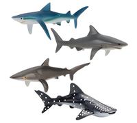 4 Sharks Toys Set, Realistic Shark Figures for Bath Play and Marine Education, Shark Bath Toy for Kids, Sea Animal Toys for Marine Animal Collectors and Children Aged 3-12