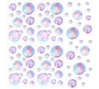4 Sheet Bubble Wall Decal, Colourful Bubble Wall Stickers Cutouts Under the Sea Stickers Decor Ocean Bubble Wall Stickers for Kids Room Bathroom Wall Mermaid Theme Party Decoration