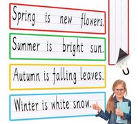 4 Sheet Dry Erase Magnetic Sentence Strips for Classroom Whiteboard & Fridge Handwriting Lined Paper for Home Teacher Must Haves Word Alphabet Practice Tool(4.1×14.2inch)