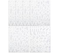 4 Sheets 2 Inch Sticky Self Adhesive Cute Letter Stickers, 1 Sheet Waterproof Stick On Vinyl Number Sticker for Scrapbook, DIY & Craft - White