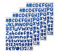 4 Sheets 324 Pcs Cute Letter Stickers,Self Adhesive Alphabet Sticker Decals for Scrapbook,Notebook,Mailbox,DIY,Water Bottle and Crafting - Blue