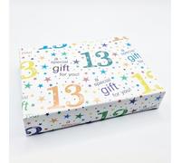 4 Sheets + 4 Gift Tags 13th Birthday White Multi Colour Wrapping Paper Age 13 Birthday Gift Wrap Paper Male/Female/Unisex White & Multi Colour (PA)
