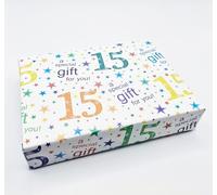 4 Sheets 4 Tags 15th Birthday White Multi Colour Wrapping Paper Age 15 Birthday Gift Wrap Paper Male/Female/Unisex White & Multi Colour (PA)