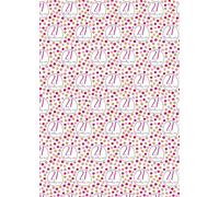 4 Sheets 4 Tags 21st Birthday Pink Gold Polka Dots Female Wrapping Paper Age 21 Birthday Ladies Giftwrap (PA)