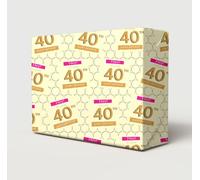 4 Sheets 4 Tags 40th Birthday Wrapping Paper Female Hey It's Your Birthday Age 40 Attractive Giftwrap For Women/Ladies