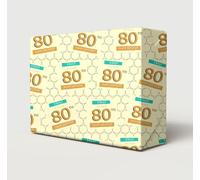 4 Sheets 4 Tags 80th Birthday Wrapping Paper Male Hey It's Your Birthday Age 80 Attractive Giftwrap For Men/Man