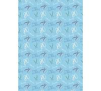 4 Sheets 4 Tags 80th Happy Birthday Celebrate Hooray Blue Wrapping Paper Age 80 Birthday Male Giftwrap (PA)