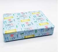 4 Sheets 4 Tags Merry Xmas To You Daddy Wrapping paper Christmas Blue Family Relation Giftwrap (PA)