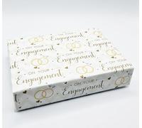 4 Sheets 4 Tags On Your Engagement Wrapping Paper Engagement Heart And Rings Design You're Engaged Giftwrap