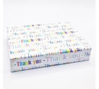 4 Sheets 4 Tags Thank You Wrapping Paper Writing Design White Multi Colour Giftwrap Paper Male/Female/For Teacher Friend Colleague etc (PA)