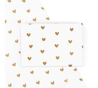 4 Sheets 50 x 70cm Gold Heart Wrapping Paper Wedding Gift Wrap for Valentine's Mother's Day Anniversary Birthday Gift Packaging