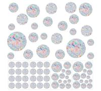 4 Sheets Anti Collision Window Clings, Rainbow Reflection Window Sticker to Prevent Bird Strikes Bird Alert Static Decals Window Strike Prevention Decals (Circle)