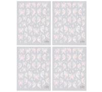 4 Sheets Aurora Shell Butterfly Nail Stickers, 3D Embossed Nail Art Decals, Self-Adhesive Relief Butterflies Nail Sticker, Pink Laser Stickers for Women Nail Design Accessories