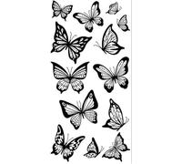 4 Sheets Black Large Flower False Tattoo Sticker For Women Rose Peony Temporary DIY Girls Hand Back Body Art(Bk-105)