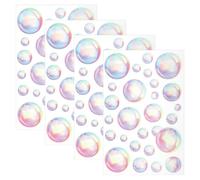 4 Sheets Bubble Wall Decals Under The Sea Birthday Party Decor Ocean Bathroom Sticker Colour Bubble Ocean Background for Laundry Room Bedroom Living Room Wall Mermaid Shower Theme Party