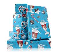 4 Sheets Christmas Pretzel Wrapping Paper, Sweet Holiday Baking Design with Pretzels & Biscuit, Gift Wrap for Bakers, Cookie Exchange, Dessert Party Favors (50x70 cm)