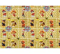 4 Sheets Christmas Wrapping Paper Featuring Paw Patrol with 4 Matching Tags