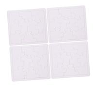 4 Sheets DIY Blank Puzzle Pieces for Graffiti Blank Puzzles for Creative Expression Safe Material for Crafting and Coloring Activities