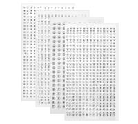 4 Sheets Face Gems Stickers, Self-Adhesive Rhinestone Makeup for Girls Women, 2mm 2.5mm 3mm 4mm Silver Fake Piercing Studs for Nose, Eyebrow, Lip, Eyes, Face, Body, Nails, Party, Festivals, Daily Use