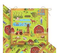 4 Sheets Farm Birthday Wrapping Paper,4 Sheets Rustic Farmhouse Animals Wrapping Paper Pig Farmer Tractor Cow Tree Farmhouse Gift Wrap Papers for Christmas Spring Autumn Man Women Gift Wrap,70x50 cm