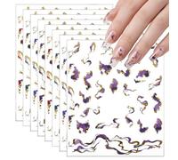 4 Sheets French Tip Nail Stickers, Gold Nail-Stickers, 3D Nails Sticker Nails Design Stickers, Manicure Art Supplies for Women Nail-Decor(Art Deco)