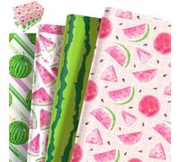 4 Sheets Fruit Style Gift Wrapping Paper, Colorful Birthday Gift Wrap with Mixed Fruit Patterns, Premium Gift Wrapping Paper for Girls, Parties, Christmas 19.7x27.6 Inch