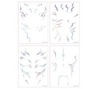 4 Sheets Glitter Tattoos for Kids Inspired Temporary Tattoos with Laser Effect,Fake Tattoos for Girls & Boys, Cosplay, Dance, Party & Music Festivals