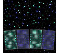 4 Sheets Glow in The Dark Dots Stickers, 3D Glowing Wall Decals