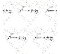 4 Sheets Happy Anniversary Wrapping Paper, Aniversary Gift Wrap Love Heart Blue Star Pattern Perfect for Man Woman Wrapping Paper (white)