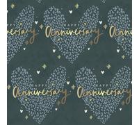 4 Sheets Happy Anniversary Wrapping Paper, Aniversary Gift Wrap Love Heart Blue Star Pattern Perfect for Man Woman Wrapping Paper (green)