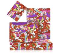 4 Sheets Japanese Wrapping Paper, Colorful Gift Wrapping Paper with Cranes and Flower Design Folded Flat DIY Crafts Art Paper for Birthday, Spring, Japan Lovers, 28×20 Inches