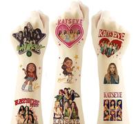 4 Sheets Katseye Tattoos, 63Pcs Mixed Styles Kpop Girl Groups Temporary Tattoos Stickers, Waterproof Game Party Tattoos Stickers, Hand Neck and Wrist Art Fashion for Teens