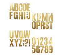 4 Sheets Large Letter Stickers, 4 Inch Waterproof Number Sticker for Mailbox, Door, Sign, Truck - Gold
