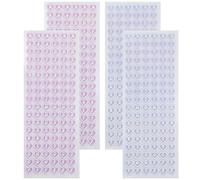 4 Sheets Letter Stickers for Scrapbook, Mini Heart Shape Alphabet Stickers for Scrapbook, Notebook Decoration, Name Tag - Purple & Light Purple