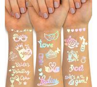 4 Sheets Metallic Temporary Tattoo Stickers For European And American Brides Weddings Bachelorette Parties