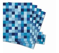 4 Sheets of Blue Pixels Wrapping Paper - Gaming Computer Inspired - Giftwrap and Tags - 70x50cm - Birthday, Father's Day or any occasion