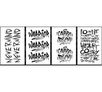 4 Sheets Of English Graffiti Herbal Tattoo Sticker Waterproof Men'S Long-Lasting Atmospheric Women'S Arm Juice Semi-Permanent