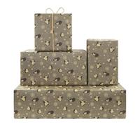 4 Sheets Penguin Wrapping Paper,Gray Kraft Wrapping Paper Animal Gift Wrap for Boys Girls,Penguins with Snowflake Aquarium Gifts Wrapper for Birthday Baby Shower Christmas Supplies,70x50CM