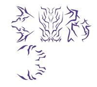 4 Sheets Purple Temporary Tattoos, Mixed Size Water Transfer Body Art | 4 Sheets Purple Temporary Tattoos, Mixed Sizes from 15 x 21 cm to 17 x 21.5 cm, Water Transfer Body Art for Cosplay