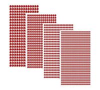 4 Sheets Red Rhinestone Stickers 1608PCS Self Adhesive Bling Clear Rhinestones Stickers Gems Sticker Kit for DIY Decoration Craft Face Eye Nails Hair Make Up (3mm/4mm/5mm/6mm)