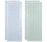 4 Sheets Small Letter Stickers,Mini Heart Shape Alphabet Stickers for Scrapbook,Notebook Decoration, Name Tag- Light Green& Light Blue