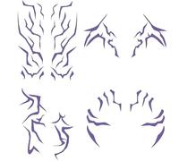 4 Sheets Temporary Tattoos Purple Patterns Tattoo Waterproof K-Pop Tattoo Stickers Cosplay Accessories for Music Festival Party Halloween Role Playing