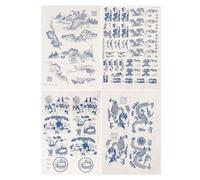 4 Sheets Underglaze Flower Paper Ceramic Decal for DIY Craft