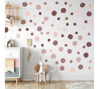 4 Sheets Wall Stickers Dots Children's Room - Wall Sticker Circles in Earth Tones for Baby Room Decoration - Self-Adhesive Wall Stickers Boho Style Wall Decoration for Girls and Boys