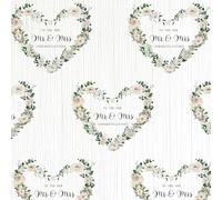 4 Sheets Wedding Wrapping Paper,Heart Design Greetings Modern Wedding Present Wrap Just Married Giftwrap To the New Mr Mrs Congratulations