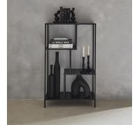 4-Shelf Asymmetrical Bookshelf In Black Metal Black - Sweeek